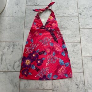 Billabong Pink Floral halter dress. Has a few tiny flaws shown in pictures.